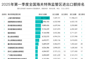 2025年第一季度全國綜合保稅區(qū)(海關特殊監(jiān)管區(qū))進出口額排名榜單
